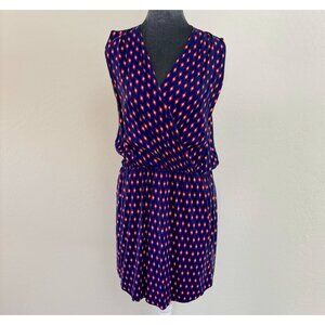 Evereve - Allison Joy Royal & Orange Sleeveless Wrap Dress With Geometric Print